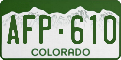 CO license plate AFP610
