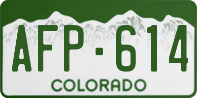 CO license plate AFP614