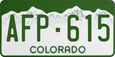 CO license plate AFP615