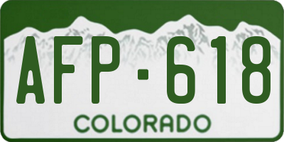CO license plate AFP618