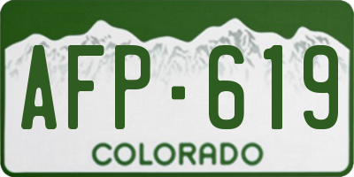 CO license plate AFP619