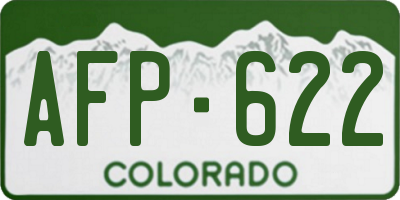CO license plate AFP622