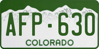 CO license plate AFP630