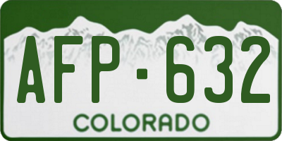 CO license plate AFP632