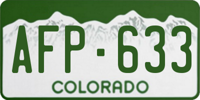 CO license plate AFP633