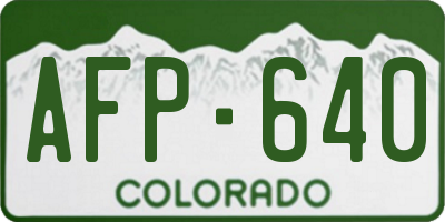 CO license plate AFP640