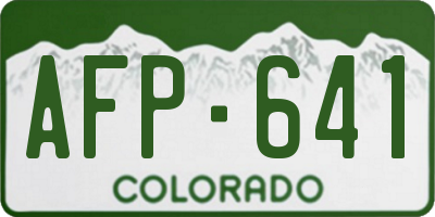CO license plate AFP641