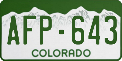 CO license plate AFP643
