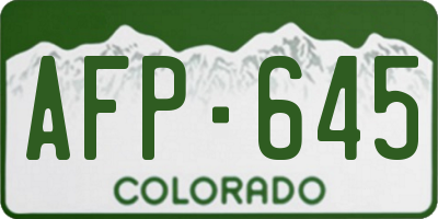 CO license plate AFP645
