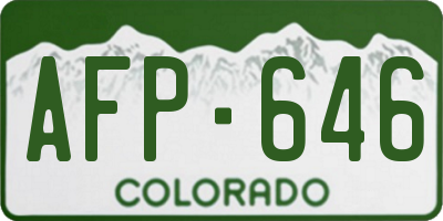 CO license plate AFP646