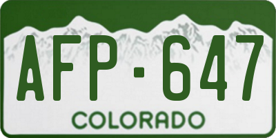 CO license plate AFP647