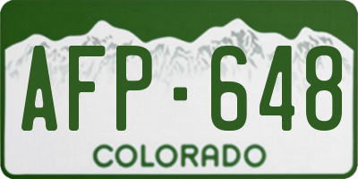CO license plate AFP648