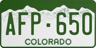 CO license plate AFP650