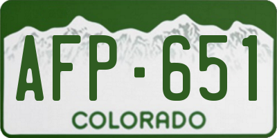CO license plate AFP651