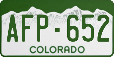 CO license plate AFP652