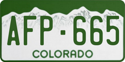 CO license plate AFP665