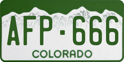 CO license plate AFP666