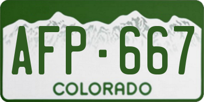 CO license plate AFP667