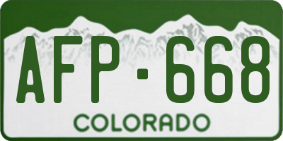 CO license plate AFP668