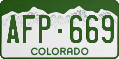CO license plate AFP669