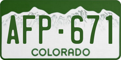 CO license plate AFP671