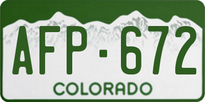 CO license plate AFP672
