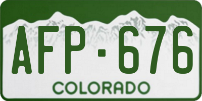 CO license plate AFP676