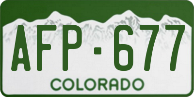 CO license plate AFP677