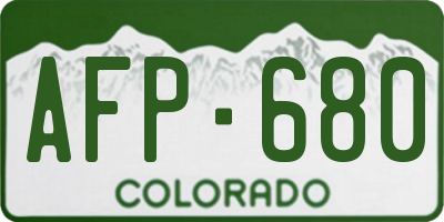 CO license plate AFP680