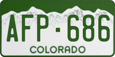 CO license plate AFP686