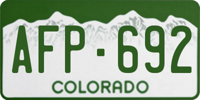 CO license plate AFP692
