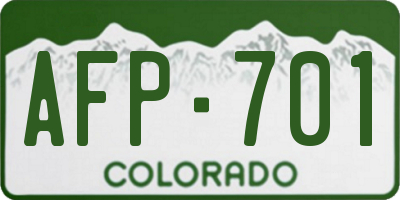 CO license plate AFP701