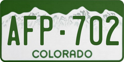 CO license plate AFP702