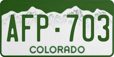 CO license plate AFP703