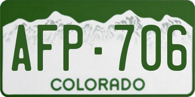 CO license plate AFP706