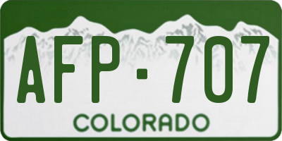 CO license plate AFP707