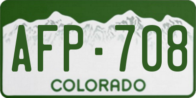 CO license plate AFP708