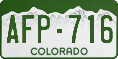 CO license plate AFP716