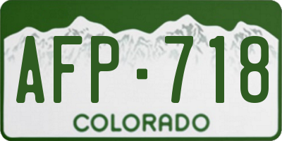 CO license plate AFP718