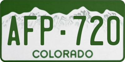 CO license plate AFP720