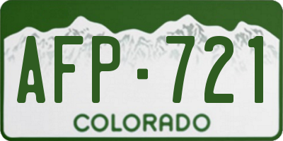 CO license plate AFP721