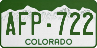 CO license plate AFP722