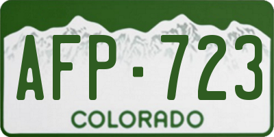 CO license plate AFP723