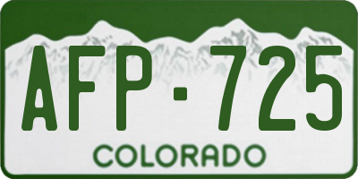 CO license plate AFP725