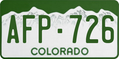 CO license plate AFP726
