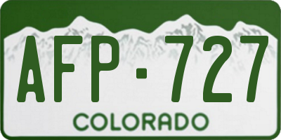 CO license plate AFP727