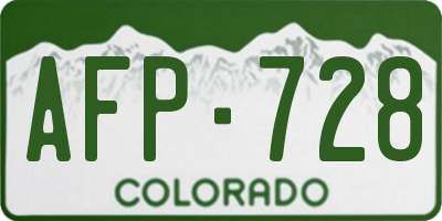 CO license plate AFP728