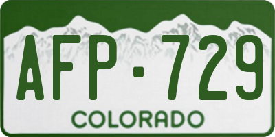 CO license plate AFP729