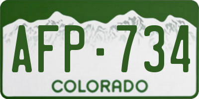 CO license plate AFP734