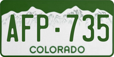 CO license plate AFP735